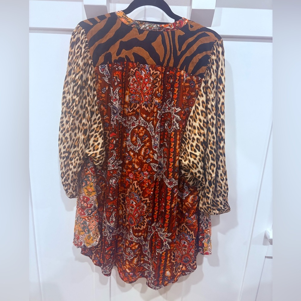Anthropologie Oversized Multi Patterned Blouse Si… - image 5